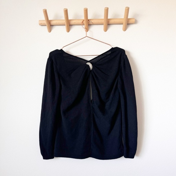 Valentino Black Wool Crystal Detail Sweater